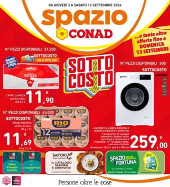 Volantino Spazio Conad Sottocosto dal 3/9 fino al 12/9/2026