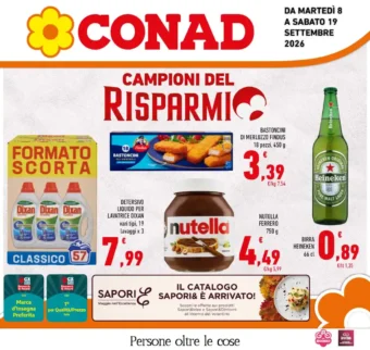 Volantino Conad Campioni del risparmio dal 8/9 fino al 19/9/2026