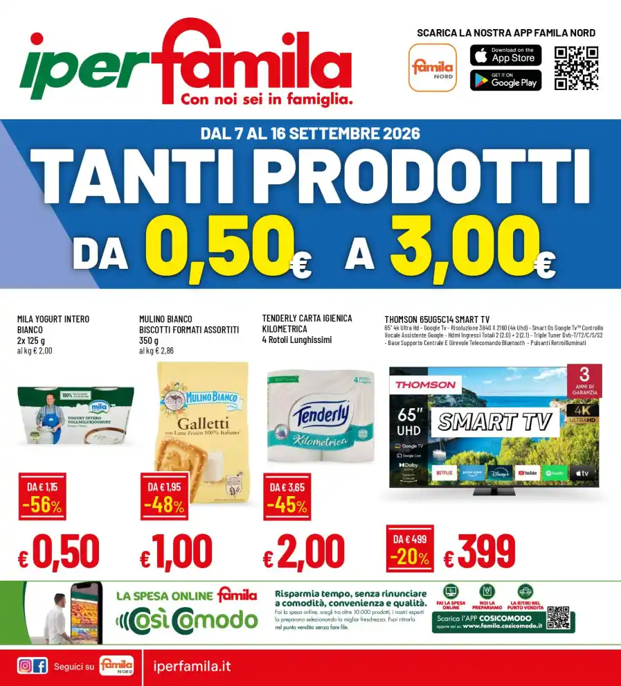 Volantino IperFamila Tanti prodotti dal 7/9 fino al 16/9/2026