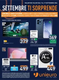 Volantino Unieuro Settembre ti sorprende dal 7/9 fino al 17/9/2026