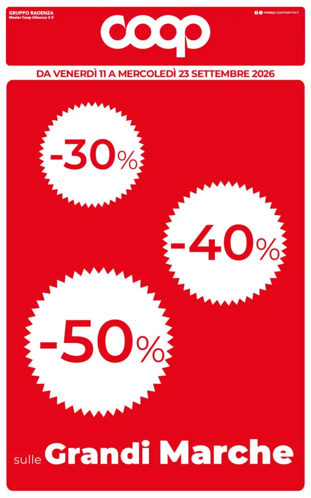 Volantino Coop Calabria Grandi Marche e Scuola dal 11/9 fino al 23/9/2026