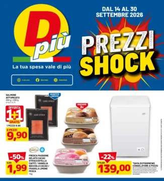 Volantino DPiù Prezzi Shock dal 14/9 fino al 30/9/2026