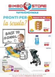 Volantino Bimbostore Pronti per la scuola dal 27/8 fino al 30/9/2026 Volantino Bimbostore Pronti per la scuola dal 27/8 fino al 30/9/2026