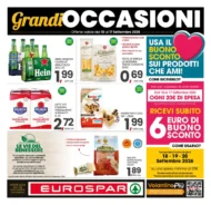 Volantino Eurospar Grandi Occasioni dal 10/9 fino al 17/9/2026 Volantino Eurospar Grandi Occasioni dal 10/9 fino al 17/9/2026
