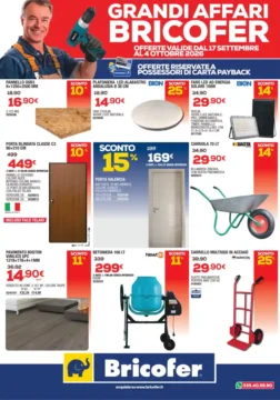 Volantino Bricofer Grandi affari dal 17/9 fino al 4/10/2026