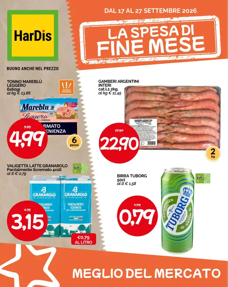 Volantino HarDis La spesa di fine mese dal 17/9 fino al 27/9/2026