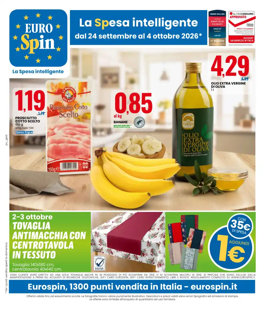 Volantino Eurospin La spesa intelligente dal 24/9 fino al 4/10/2026