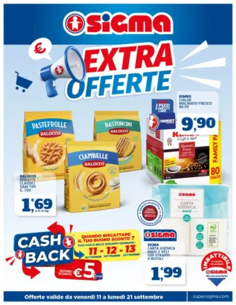 Volantino Sigma Extra Offerte dal 11/9 fino al 21/9/2026