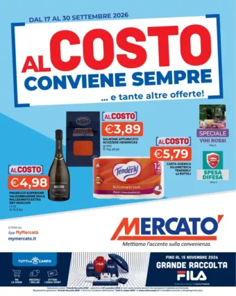 Volantino Mercatò Al costo conviene sempre dal 17/9 fino al 30/9/2026