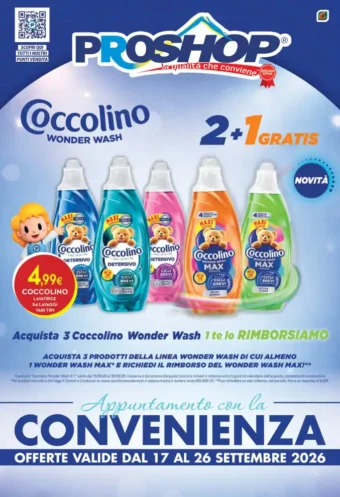 Volantino Proshop Appuntamento con la convenienza dal 17/9 fino al 26/9/2026
