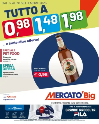Volantino Mercatò Big Tutto a 0,98 dal 17/9 fino al 30/9/2026