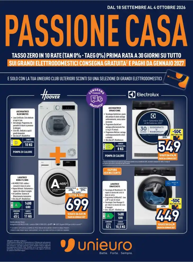 Unieuro Roma Offerte (fino al 4 ottobre 2026)