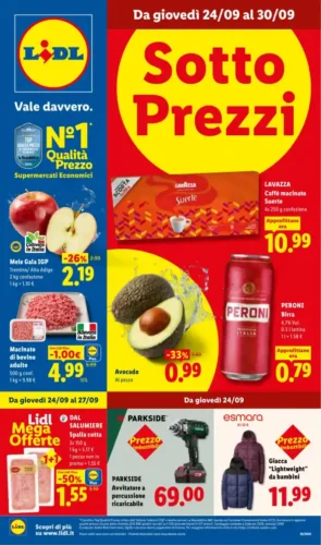 Volantino Lidl Sotto Prezzi dal 24/9 fino al 30/9/2026