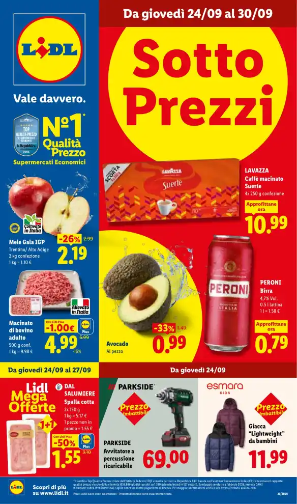 Volantino Lidl Sotto Prezzi dal 24/9 fino al 30/9/2026