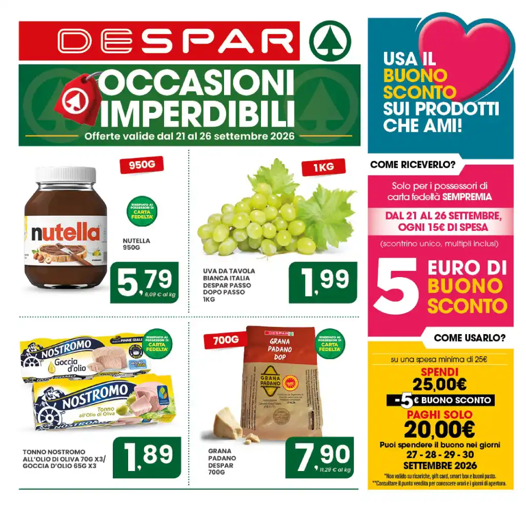 Volantino Despar Occasioni imperdibili dal 21/9 fino al 26/9/2026
