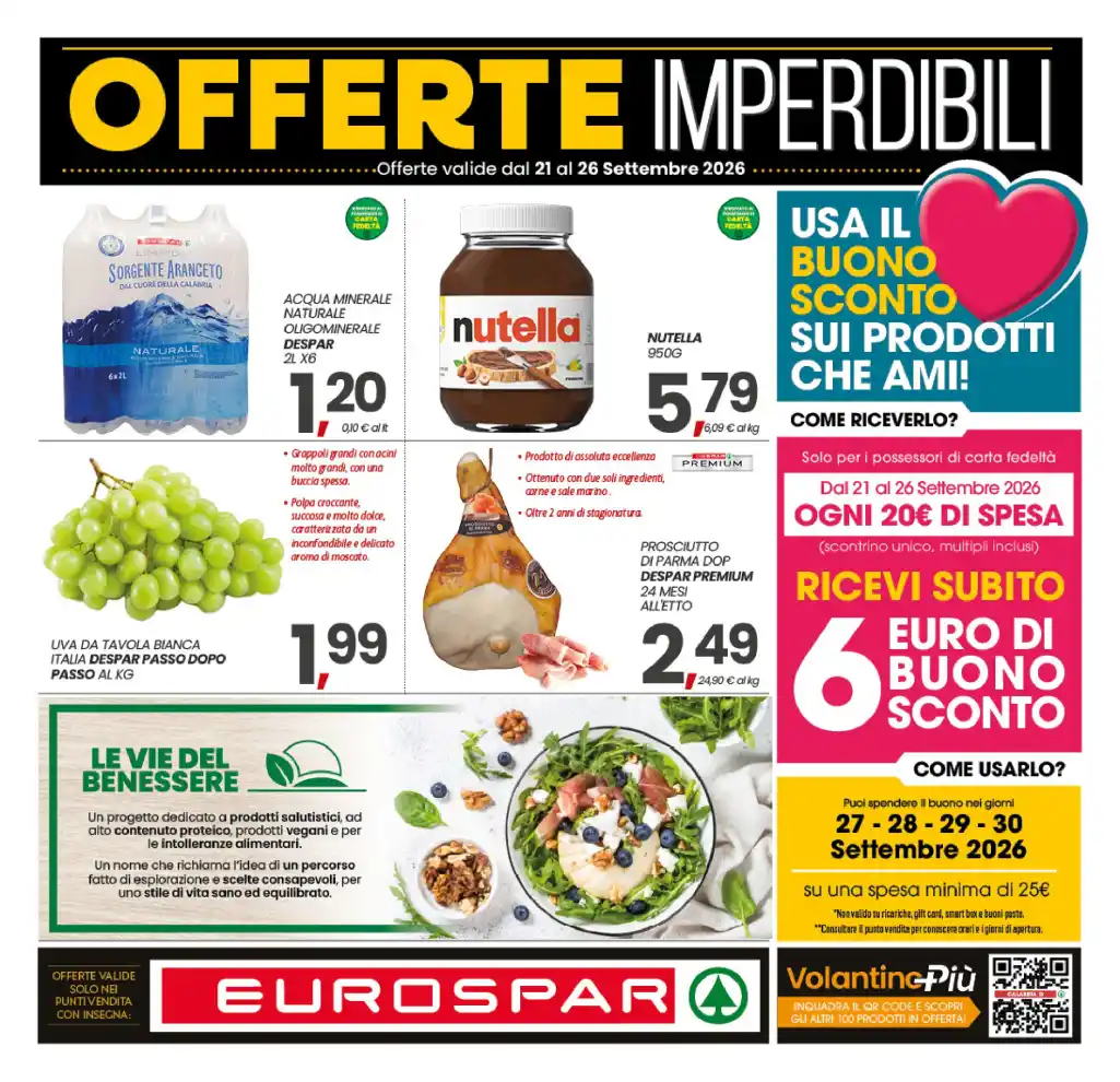 Volantino Eurospar Offerte imperdibili dal 21/9 fino al 26/9/2026