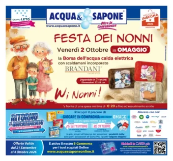 Volantino Acqua e Sapone Sicilia Festa dei Nonni dal 21/9 fino al 4/10/2026
