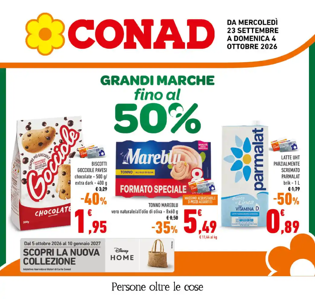 Volantino Conad Grandi marche dal 23/9 fino al 4/10/2026