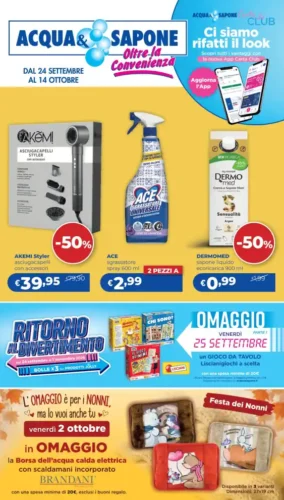 Volantino Acqua e Sapone Oltre la convenienza dal 24/9 fino al 14/10/2026