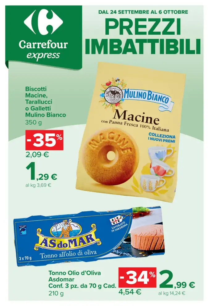 Volantino Carrefour Express Prezzi imbattibili dal 24/9 fino al 6/10/2026