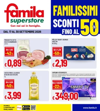 Volantino Famila Superstore Familissimi dal 17/9 fino al 30/9/2026