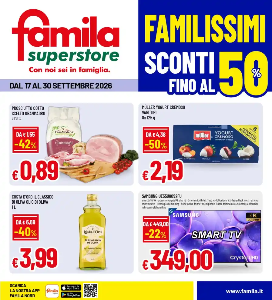 Volantino Famila Superstore Familissimi dal 17/9 fino al 30/9/2026