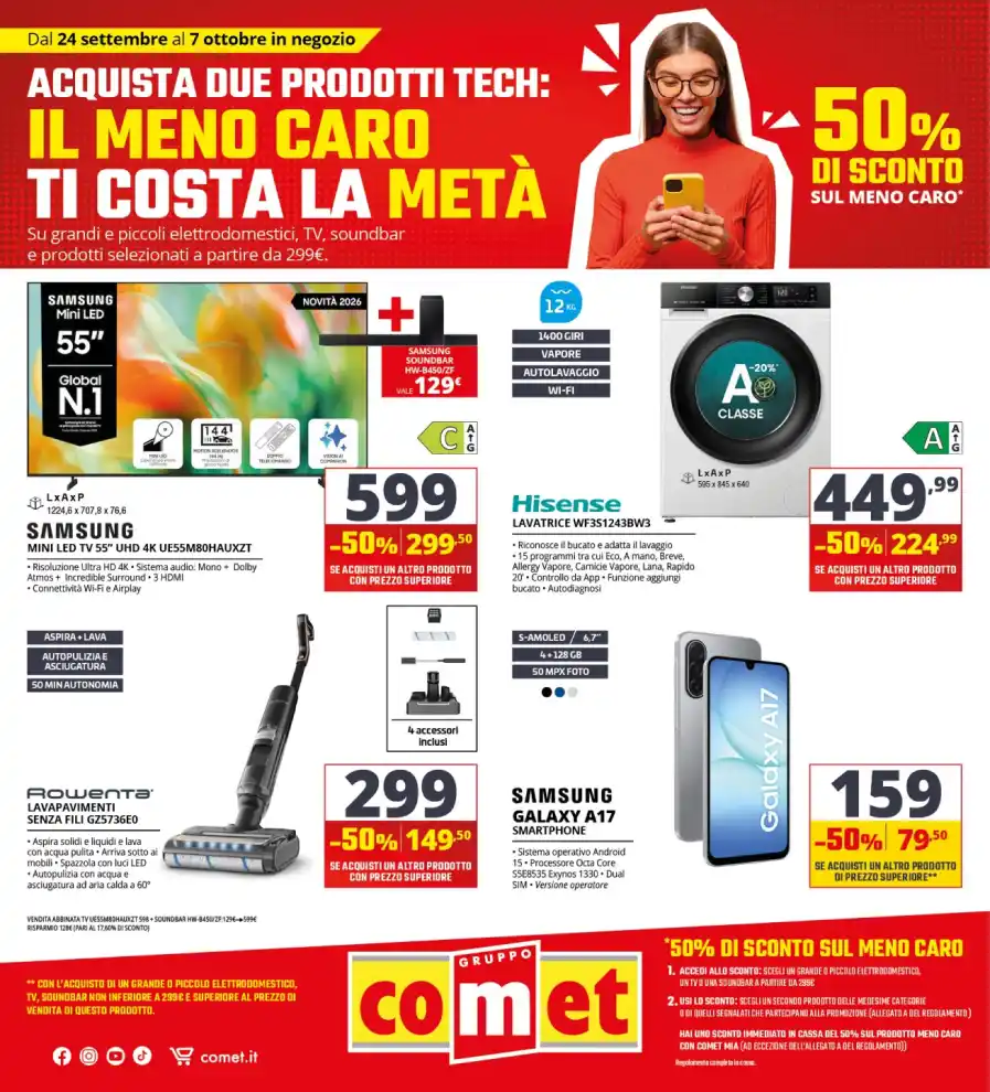 Volantino Comet Acquista due prodotti tech dal 24/9 fino al 7/10/2026