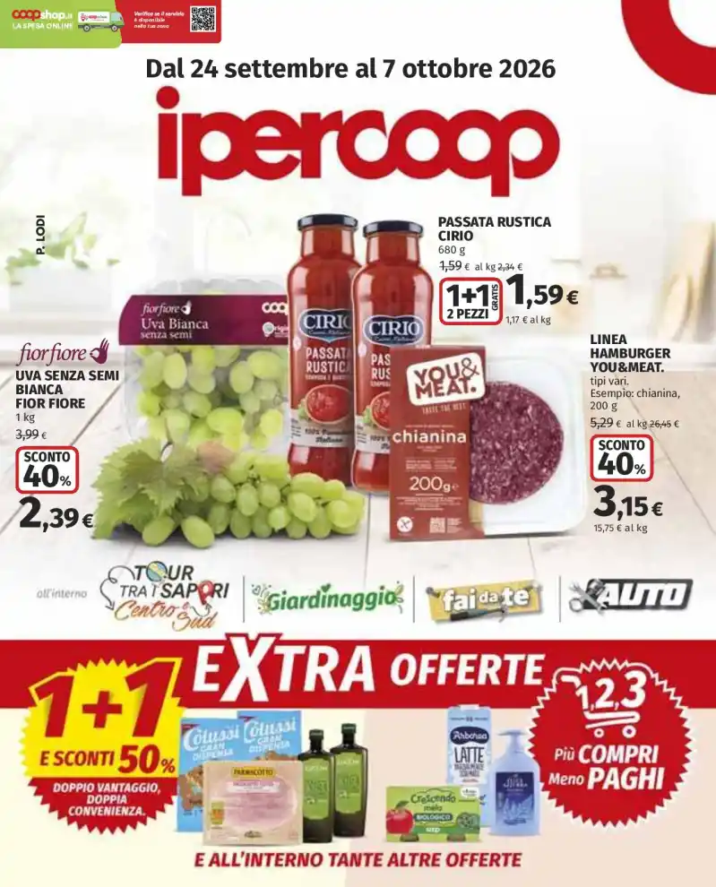 Volantino Ipercoop Extra Offerte dal 24/9 fino al 7/10/2026