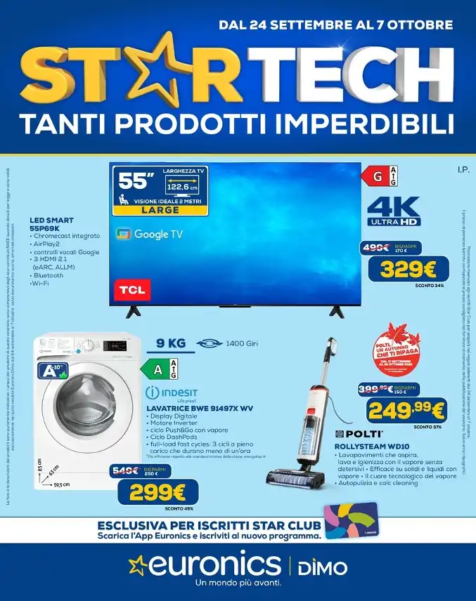 Volantino Euronics Dimo Startech dal 24/9 fino al 7/10/2026