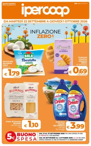 Volantino Ipercoop Calabria Inflazione Zero dal 22/9 fino al 1/10/2026