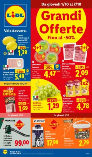 Volantino Lidl Grandi Offerte dal 1/10 fino al 7/10/2026