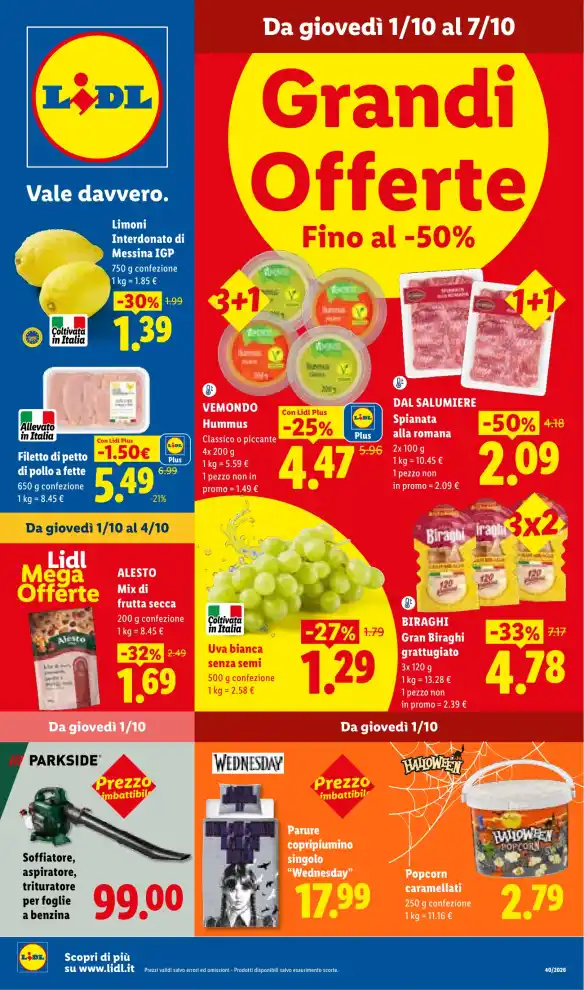 Volantino Lidl Grandi Offerte dal 1/10 fino al 7/10/2026