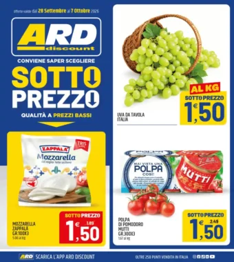 Volantino Ard Discount Sotto Prezzo dal 28/9 fino al 7/10/2026