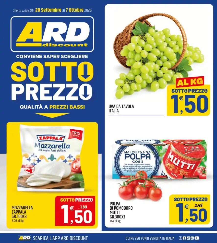 Volantino Ard Discount Sotto Prezzo dal 28/9 fino al 7/10/2026