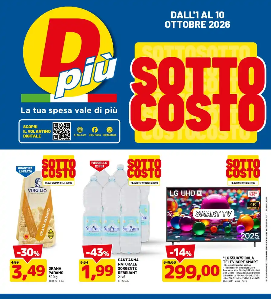 Volantino DPiù Sottocosto dal 1/10 fino al 10/10/2026