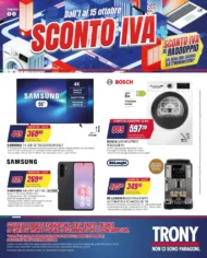 Volantino Trony Sconto IVA+ fino al 15/10 dal 1/10/2026 Volantino Trony Sconto IVA+ fino al 15/10 dal 1/10/2026