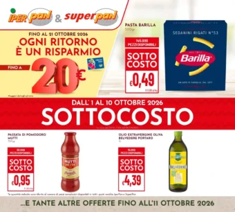 Volantino Pan Sottocosto e buoni spesa dal 1/10 fino al 10/10/2026