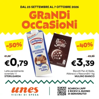 Volantino Unes Grandi occasioni dal 23/9 fino al 7/10/2026