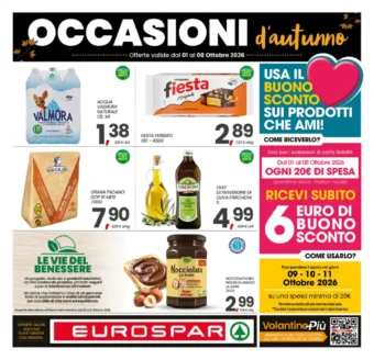 Volantino Eurospar Occasioni d’autunno dal 1/10 fino al 8/10/2026