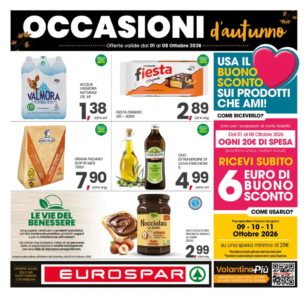 Volantino Eurospar Occasioni d’autunno dal 1/10 fino al 8/10/2026