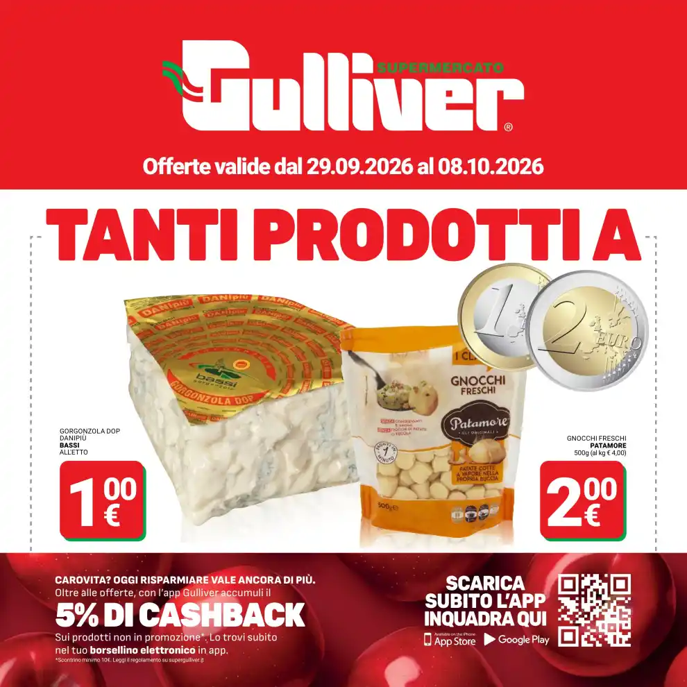 Volantino Gulliver Tanti prodotti a dal 29/9 fino al 8/10/2026