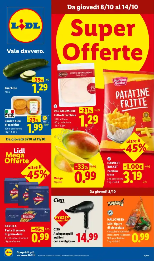 Volantino Lidl Super Offerte dal 8/10 fino al 14/10/2026
