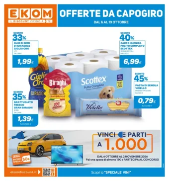 Volantino Ekom Offerte da capogiro dal 6/10 fino al 19/10/2026