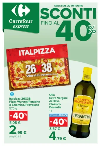 Volantino Carrefour Express Sconti fino al 40% dal 8/10 fino al 20/10/2026