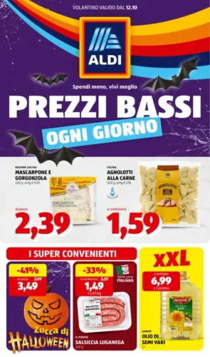 Volantino Aldi Prezzi bassi ogni giorno dal 12/10 fino al 18/10/2026