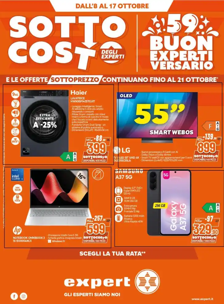 Volantino Expert Sottocosto degli esperti dal 8/10 fino al 21/10/2026