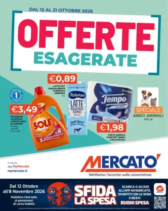 Volantino Mercatò Offerte esagerate dal 12/10 fino al 21/10/2026