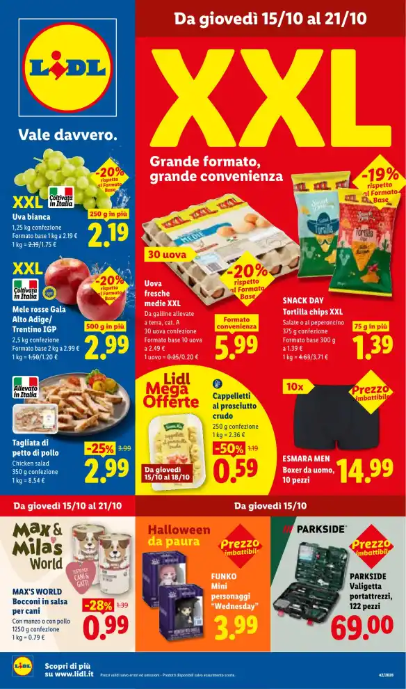 Volantino Lidl XXL Mega Offerte dal 15/10 fino al 21/10/2026
