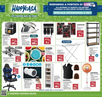 Volantino HappyCasa Speciale Detergenza & Pet dal 14/10 fino al 29/10/2026