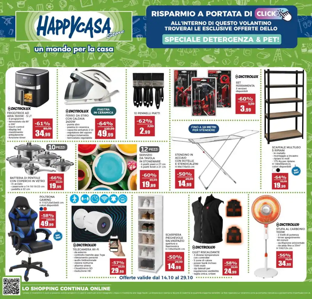 Volantino HappyCasa Speciale Detergenza & Pet dal 14/10 fino al 29/10/2026